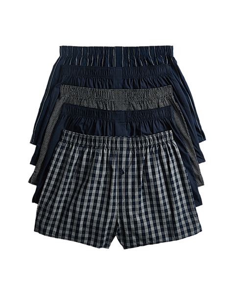 Buy 5 Pack Pure Cotton Assorted Woven Boxers at Marks & Spencer