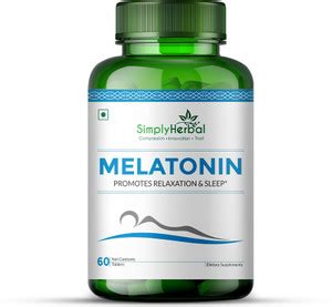 Simply Herbal Melatonin 10mg Tablets For Healthy Sleep Cycle, Sleeping ...