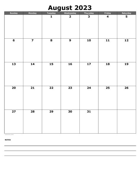 August 2025 Calendar | Free Printable PDF, XLS and PNG