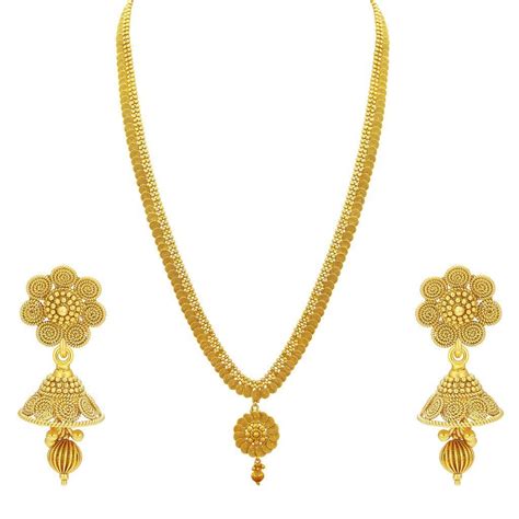 Buy Sukkhi Blossomy Gold Plated Wedding Jewellery Jalebi Long Haram ...