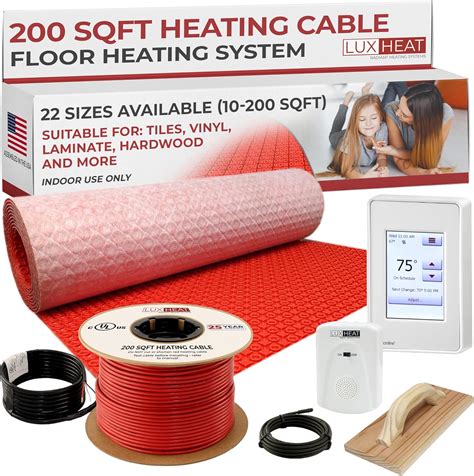 LuxHeat 200sqft Electric Radiant Floor Heating System - 240v Heated ...