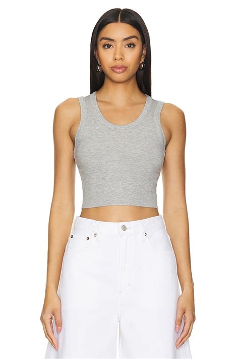 AGOLDE Cropped Poppy Tank in Grey Heather | REVOLVE