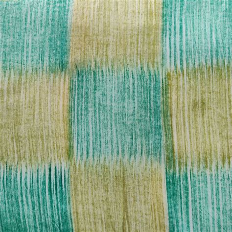 Pre-Cut 1.50 Meter Pure Cotton Dabu Shades Of Green Shaded Checks Hand ...
