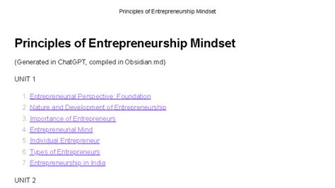 Principles of Entrepreneurship Mindset (Course Code: ENT101) - Midterm ...