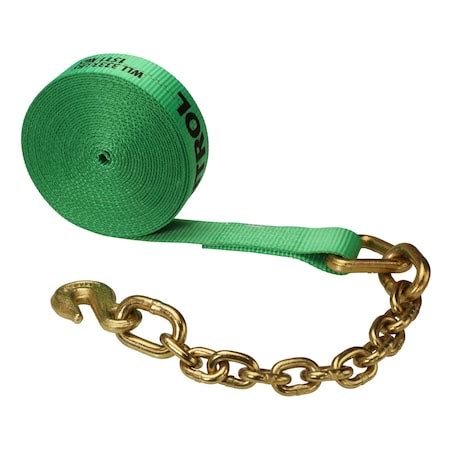 Us Cargo Control 2" x 40' Winch Strap with Chain Extension, 240CE-GRN ...