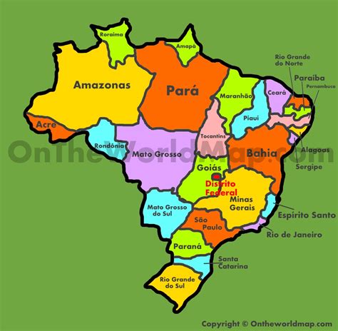 Brazil states map (Administrative map of Brazil)