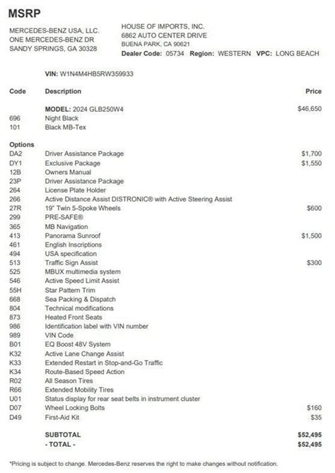 Used 2024 Mercedes-Benz GLB For Sale at AutoNation | VIN: W1N4M4HB5RW359933