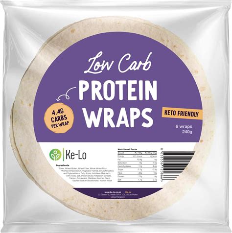 Ke-Lo Low Carb - High Protein Wraps (6 x 40g) | Keto Wraps | Versatile ...