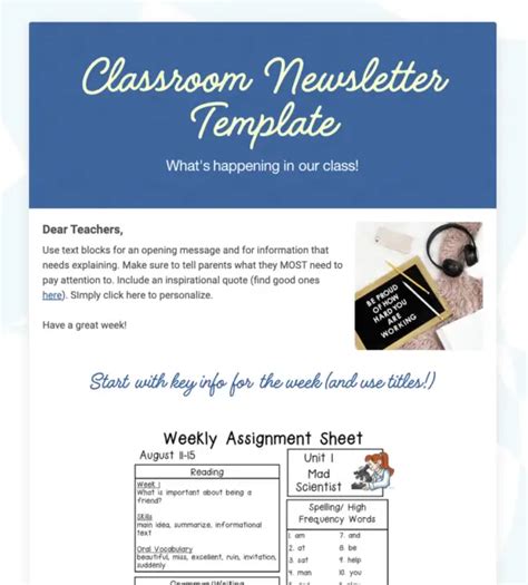 Image result for Classroom Newsletter Examples