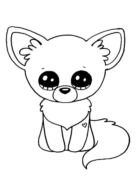 Little fox Beanie Boo - Beanie Boo Coloring Pages
