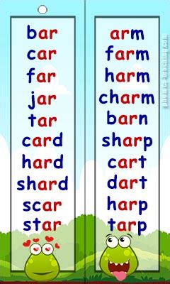 Teach child how to read: Ar Words Phonics List