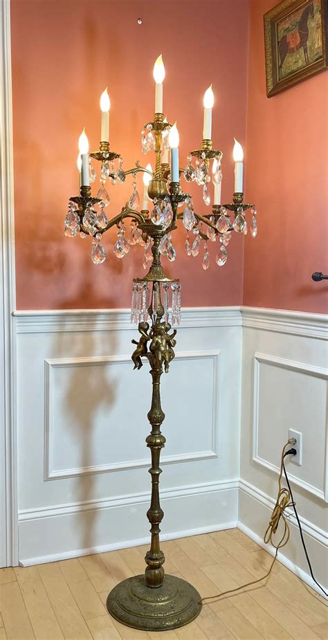 Antique Candelabra Lamps Candelabra Floor Lamp In Crackle Brown With