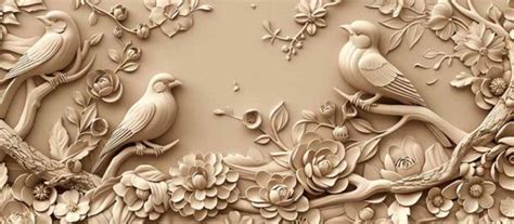 3D Sculpted Birds on Wall Wallpaper - Magicdecor®