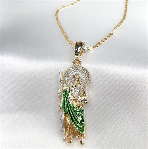 Saint Jude Necklace Gold Plat...B097WSG1LH | Encarguelo.com