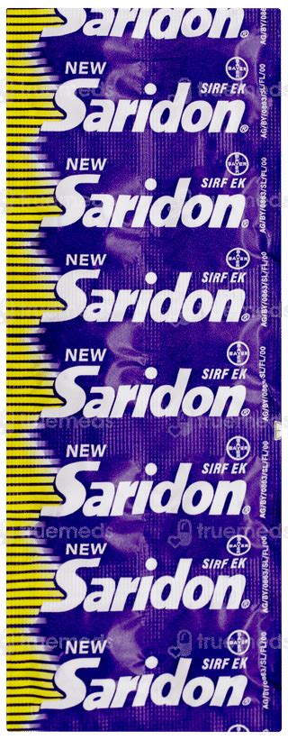 New Saridon Tablet 10 - Uses, Side Effects, Dosage, Price | Truemeds