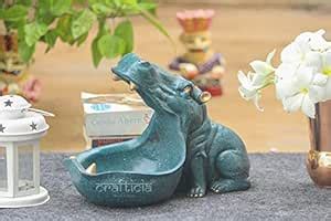 Buy CRAFTICIA Resin Big Mouth Hippopotamus Showpiece As Storage Hippo ...