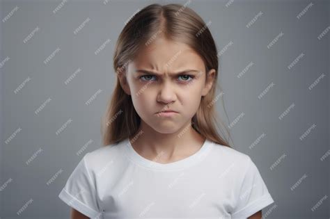 Premium Photo | Portrait of a little sullen girl in a home setting ...