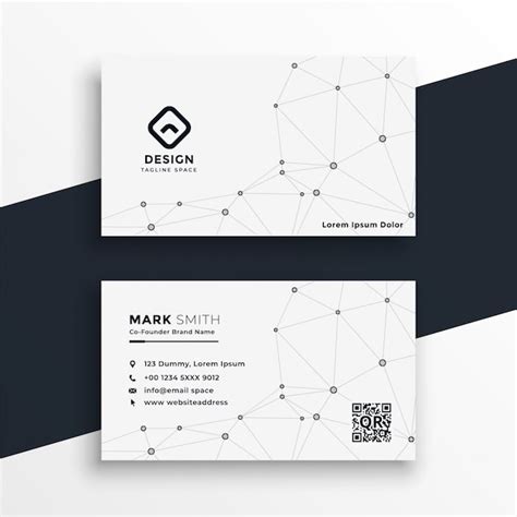 White business card with network mesh lines | Free Vector