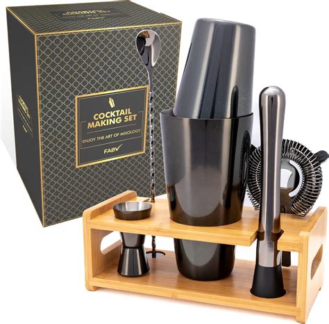 Amazon.com: FABV Cocktail Making Set - Gift Ready 9 Pieces Cocktail ...
