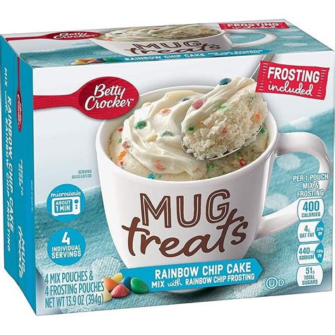 Betty Crocker Mug Treats Rainbow Chip Cake Mix with Frosting, 4 ...