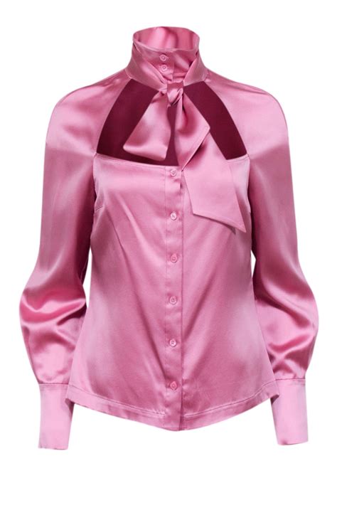 Fleur Du Mal - Rose Pink Silk Button Front Blouse Sz 6 in 2024 | Pink ...