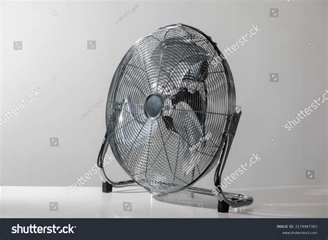 Silver Metal Floor Ventilation Fan On Stock Photo 2174987383 | Shutterstock