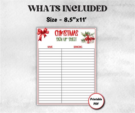 Family Feast Planner, Christmas Potluck Signup Sheet, Printable Holiday ...