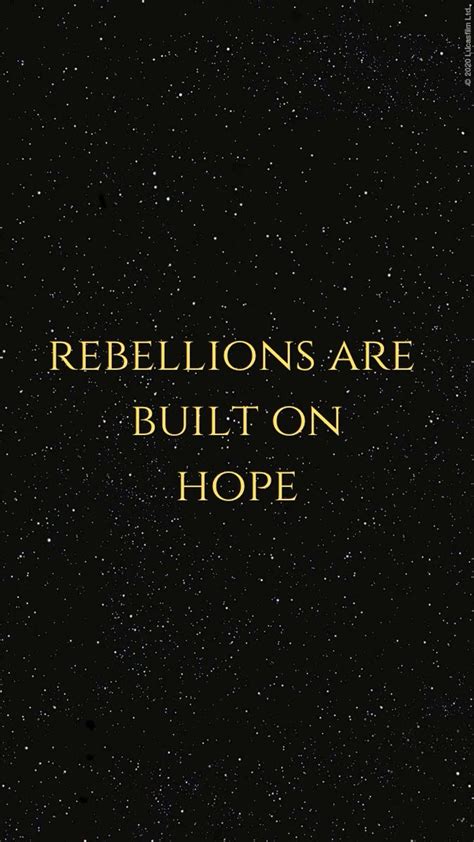 Rebellions are built on hope. in 2025 | Star wars facts, Star wars ...
