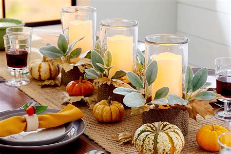 Thanksgiving Centerpieces With Jars Fall Centerpiece, Wooden Table