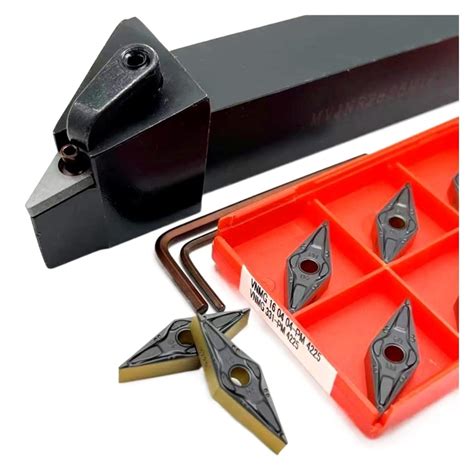 KWEIOTO 1pcs External Turning Tool Holder + 10PCS VNMG Carbide Inserts ...