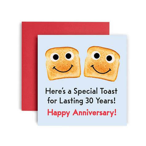Buy Huxters 30th Anniversary Card – Here's a Toast – Funny Anniversary ...