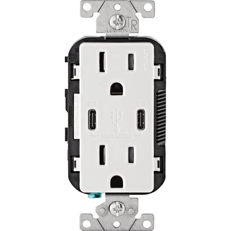 Leviton 15A White 2-Port USB Charging Outlet with 5-15R Tamper ...