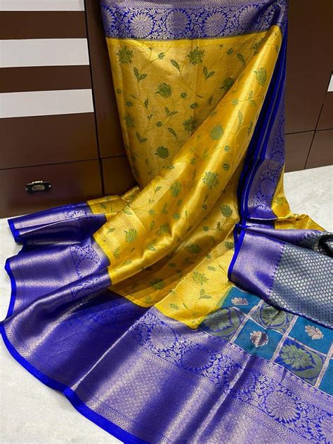 Banarasi Semi Georgette Tanchi Woven saree – www.vannamayil.com