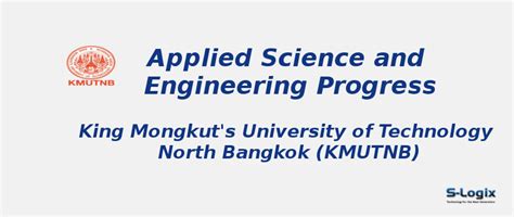 Applied Science and Engineering Progress King Mongkuts University of ...