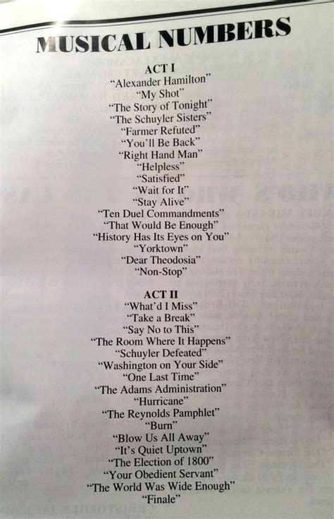 Hamilton Song List in Order 的图像结果