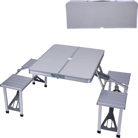 Buy Koreyosh Folding Camping Table Chair Set, Aluminum Suitcase ...