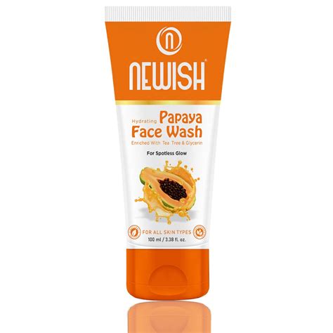 Newish Papaya Face Wash for Glowing Skin, 100ml | Brightening & Tan ...