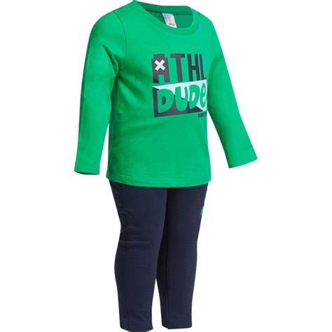 Baby Fitness Tracksuit - Green/Navy Blue