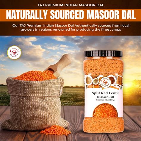 TAJGourmetFoods TAJ Premium Indian Masoor Dal, Red Lentils India | Ubuy