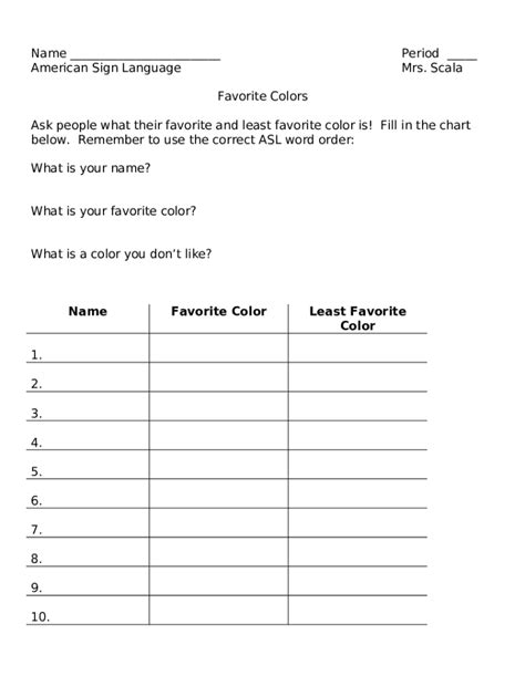 Image result for Sign Language Color Chart