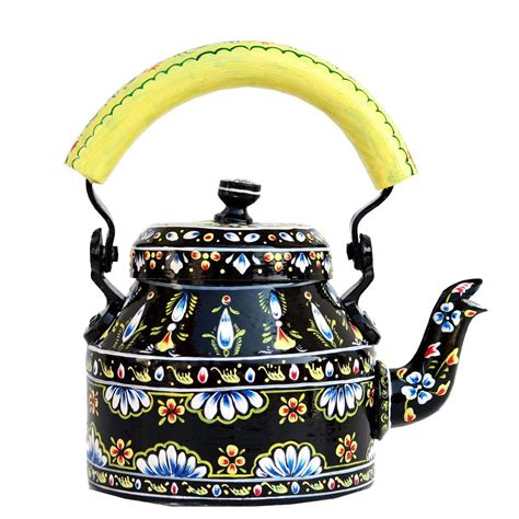 iHandikart Handpainted Designer Aluminium Kettle For Tea/Coffee,Home ...