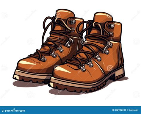 Cute Hand-Drawn Hiking Boots Illustration AI Generated Stock Illustration - Illustration of ...