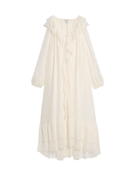 Buy V-Neck Frill Detail Midaxi Smock Dress at Marks & Spencer