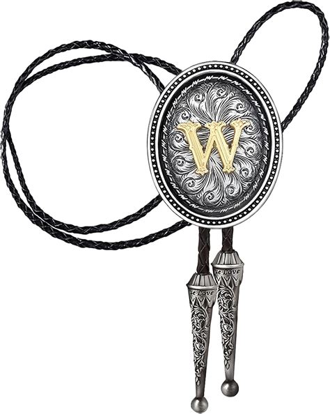 Buy Bolo tie for Men, Western Cowboy Golden Alphabet Initial Letter ...