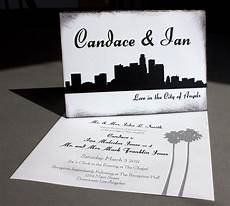 Wedding Invitations In Los Angeles by Los Angeles Skyline Wedding Los Angeles Personalized Wedding Invitations In Los Angeles