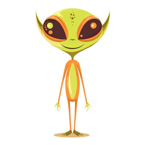 Smiling Martian Flat Cartoon, Character, Flat Design, Cartoon PNG ...
