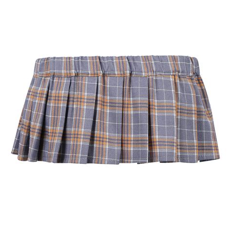 UK Womens Schoolgirl Cosplay Costume Lingerie Mini Plaid Pleated Skirts ...