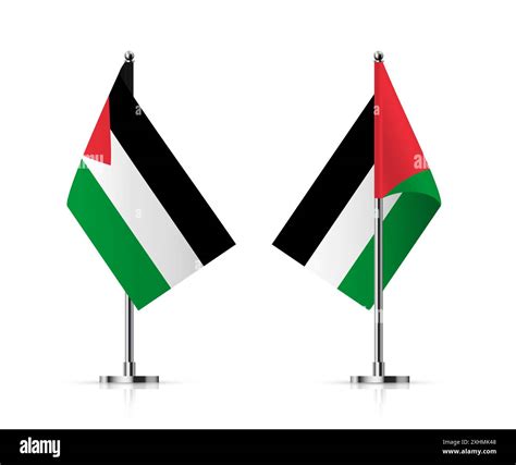 Palestine national flags vector illustration set isolated on white background. Realistic ...