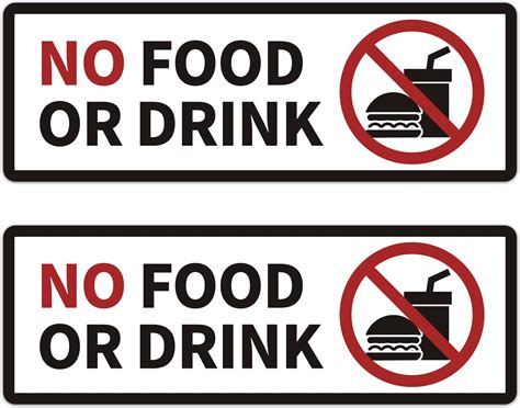 Amazon.com: 2 PCS No Food or Drink Sign Stickers, Easy Installation ...
