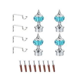 Buy GLOXY Single Diamond Aluminum Curtain Brackets Parda Holders with ...